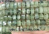 CRB2044 15.5 inches 13mm - 14mm faceted tyre prehnite beads