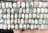 CRB2082 15.5 inches 11mm - 12mm faceted tyre grey moonstone beads