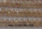 CRB210 15.5 inches 3*4mm faceted rondelle moonstone beads