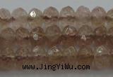 CRB211 15.5 inches 3*4mm faceted rondelle strawberry quartz beads