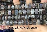 CRB2114 15.5 inches 13mm - 14mm faceted tyre Botswana agate beads