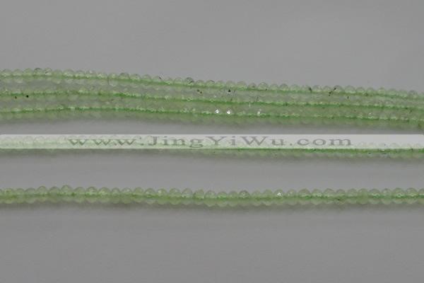 CRB212 15.5 inches 3*4mm faceted rondelle green rutilated quartz beads