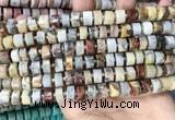 CRB2180 15.5 inches 9mm - 10mm faceted tyre crazy lace agate beads