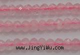 CRB220 15.5 inches 2.5*4mm faceted rondelle rose quartz beads