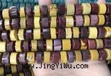 CRB2203 15.5 inches 11mm - 12mm faceted tyre mookaite beads