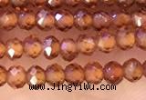 CRB2213 15.5 inches 2*3mm faceted rondelle orange garnet beads