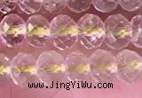 CRB2275 15.5 inches 4*6mm faceted rondelle lemon quartz beads