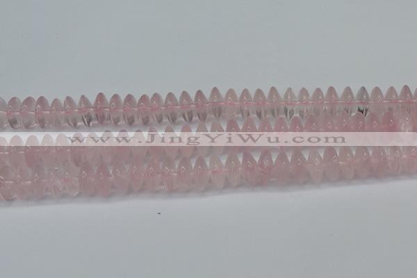 CRB261 15.5 inches 5*12mm rondelle rose quartz beads wholesale