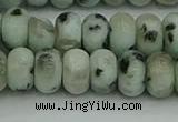CRB2852 15.5 inches 6*10mm rondelle sesame jasper beads