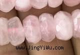 CRB3004 15.5 inches 6*10mm faceted rondelle rose quartz beads