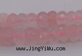 CRB304 15.5 inches 5*8mm - 10*14mm faceted rondelle rose quartz beads