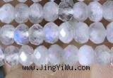 CRB3141 15.5 inches 2.5*4mm faceted rondelle tiny white moonstone beads