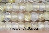 CRB3148 2.5*4mm faceted rondelle tiny golden rutilated quartz beads