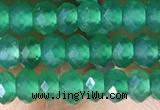 CRB3171 15.5 inches 2.5*4mm faceted rondelle tiny green agate beads