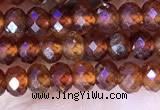 CRB3186 15.5 inches 3*5mm faceted rondelle tiny orange garnet beads