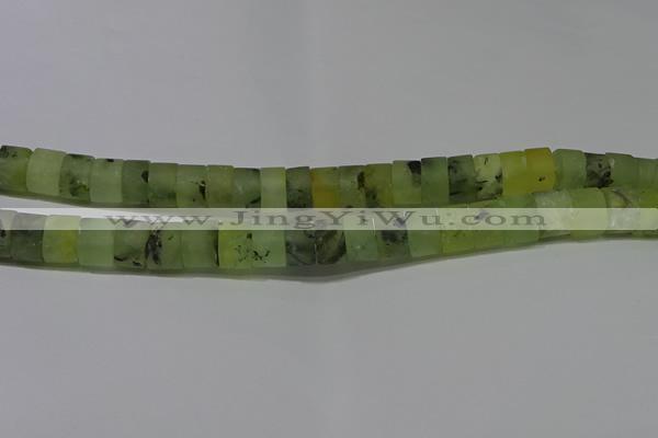 CRB320 15.5 inches 8*12mm tyre matte green rutilated quartz beads
