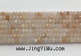 CRB3217 15.5 inches 4*6mm faceted rondelle pink aventurine jade beads wholesale
