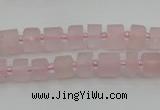 CRB450 15.5 inche 5*8mm tyre matte rose quartz gemstone beads