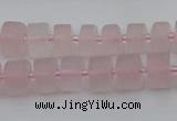 CRB451 15.5 inche 6*10mm tyre matte rose quartz gemstone beads