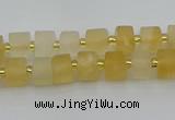 CRB453 15.5 inche 5*8mm tyre matte citrine gemstone beads