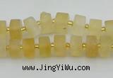 CRB454 15.5 inche 6*10mm tyre matte citrine gemstone beads