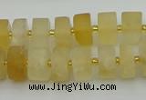 CRB455 15.5 inche 8*12mm tyre matte citrine gemstone beads