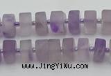 CRB456 15.5 inche 5*8mm tyre matte amethyst gemstone beads