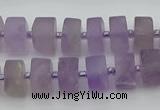 CRB458 15.5 inche 8*12mm tyre matte amethyst gemstone beads