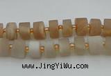 CRB462 15.5 inche 5*8mm tyre matte moonstone gemstone beads