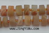 CRB464 15.5 inche 8*12mm tyre matte moonstone gemstone beads