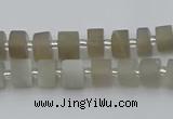 CRB465 15.5 inche 5*8mm tyre matte grey moonstone gemstone beads