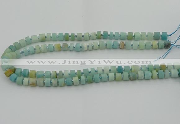 CRB468 15.5 inche 5*8mm tyre matte amazonite gemstone beads