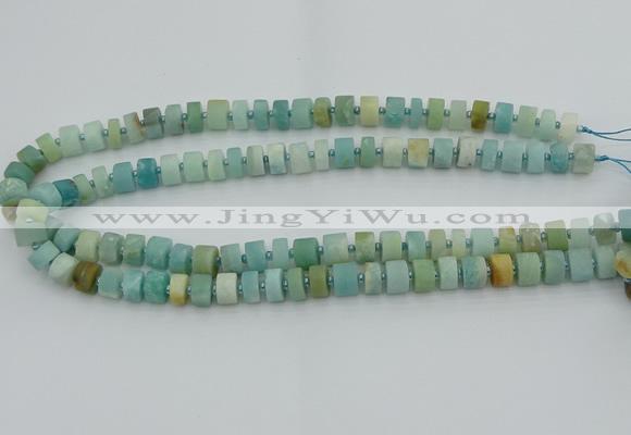 CRB469 15.5 inche 6*10mm tyre matte amazonite gemstone beads