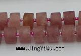 CRB479 15.5 inches 7*12mm tyre strawberry quartz beads wholesale