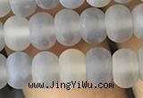 CRB5015 15.5 inches 4*6mm rondelle matte grey agate beads wholesale