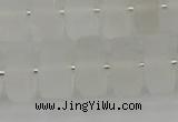 CRB502 15.5 inches 7*14mm tyre matte white crystal beads wholesale