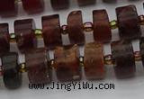 CRB506 15.5 inches 6*10mm tyre orange garnet beads wholesale