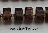 CRB509 15.5 inches 8*16mm tyre orange garnet beads wholesale