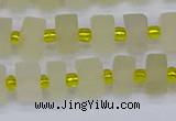 CRB518 15.5 inches 5*8mm tyre matte lemon quartz beads