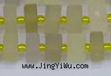 CRB519 15.5 inches 6*10mm tyre matte lemon quartz beads