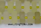 CRB520 15.5 inches 6*12mm tyre matte lemon quartz beads