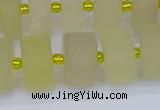 CRB521 15.5 inches 7*14mm tyre matte lemon quartz beads