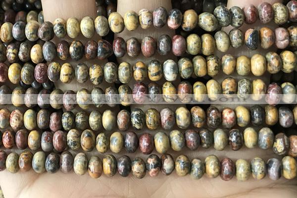 CRB5305 15.5 inches 4*6mm rondelle leopard skin jasper beads wholesale