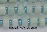 CRB531 15.5 inches 6*10mm tyre Chinese amazonite beads wholesale