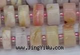 CRB544 15.5 inches 6*12mm tyre natural pink opal gemstone beads