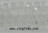 CRB551 15.5 inches 8*14mm faceted rondelle white crystal beads