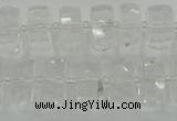 CRB552 15.5 inches 8*16mm faceted rondelle white crystal beads