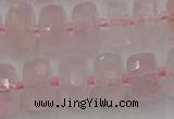 CRB557 15.5 inches 6*10mm faceted rondelle rose quartz beads
