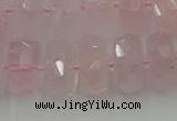 CRB559 15.5 inches 8*14mm faceted rondelle rose quartz beads