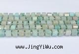 CRB5608 15.5 inches 7mm - 8mm faceted tyre amazonite beads